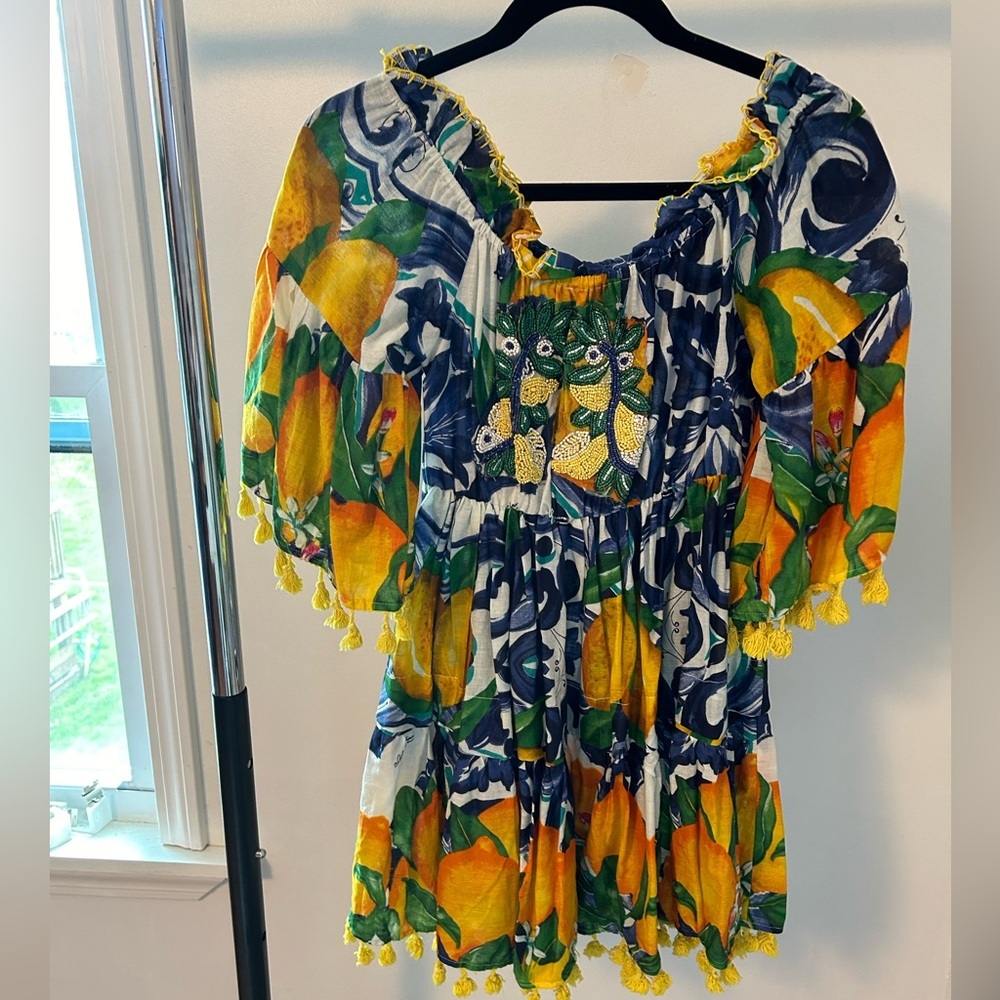Italian Designer Lemon Print Dress